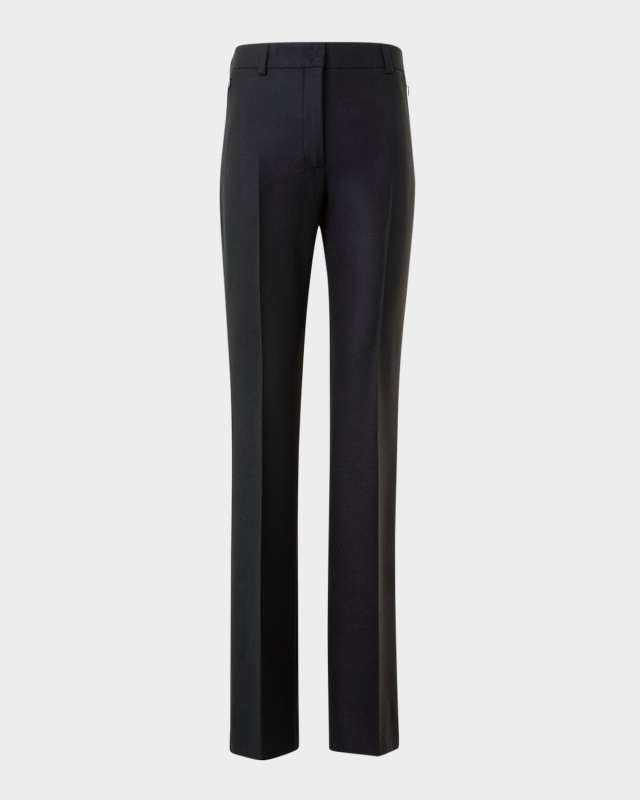 Marilyn Wool Stretch Flannel Bootcut-Leg Ankle Pants